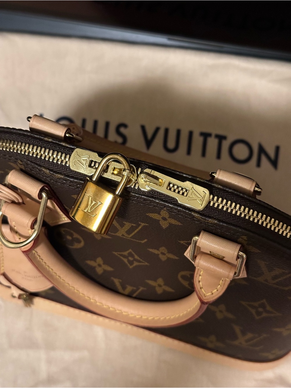 NEW! Louis Vuitton Alma BB Brown Monogram Handbag Sachel 💯 Authentic - Picture 10 of 16